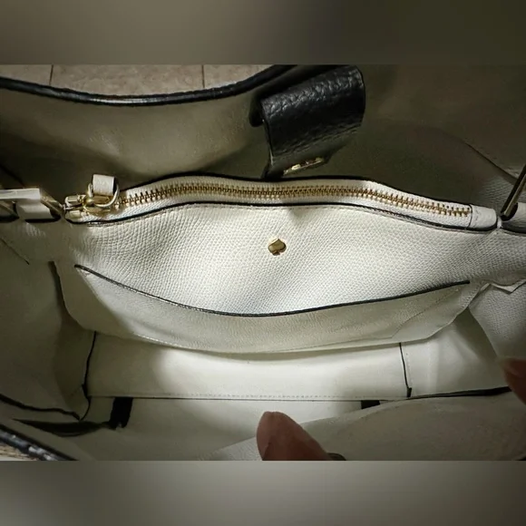 Vintage style Y2K Kate Spade AUTHENTIC Black Leather Tote handbag crossbody bag - Picture 9 of 17